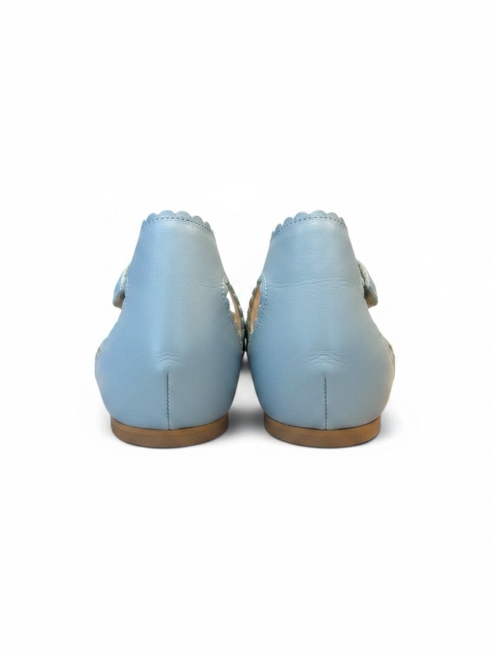 NWOT Boden Powder Blue Scalloped Laser-Cut Ankle-Strap Sandals - Picture 5 of 6